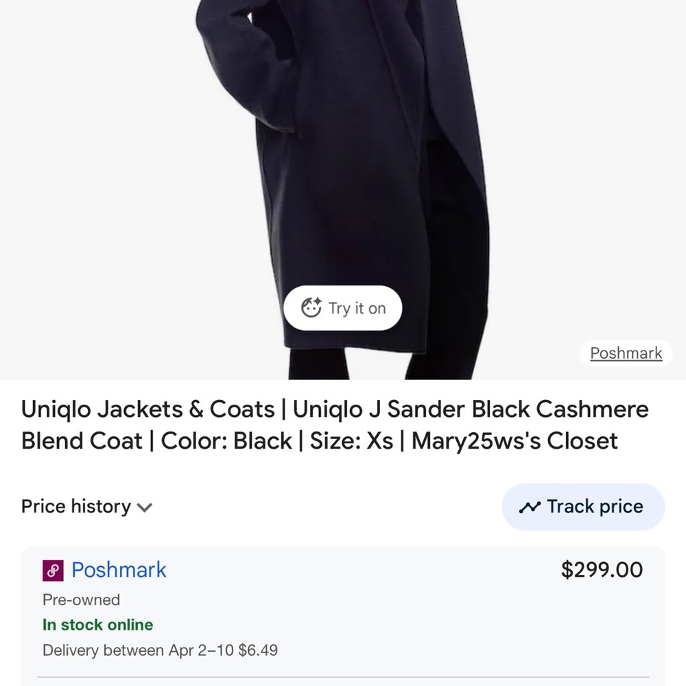 Uniqlo x Jil Sander Wool Coat L Black Single Breasted Minimalist Overcoat - Picture 8 of 8